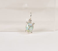 Navajo Silver Overlay Opal Stone Turtle Pendant