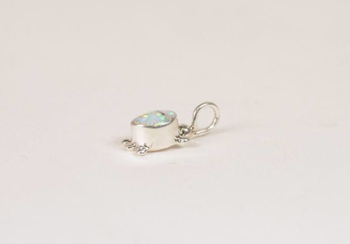 Navajo Silver Overlay Opal Stone Turtle Pendant