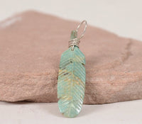 Navajo Turquoise Carved Green Pendant