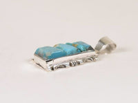 Navajo Silver and Turquoise Stone Pendant by Steve Araneisco