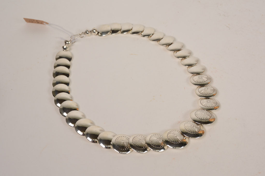 Fine Navajo Jewelry / Necklace Silver by Ina Nez Alawajo