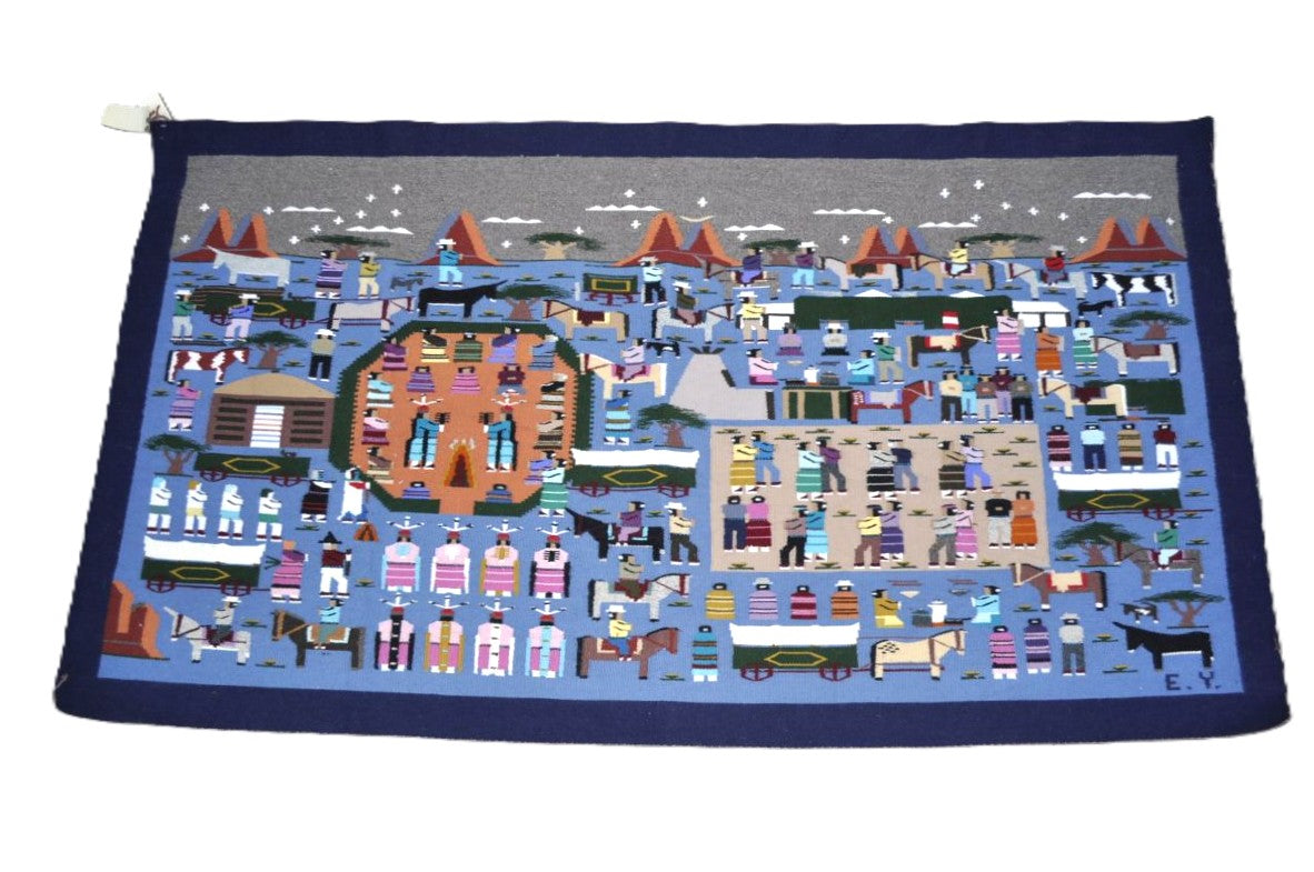 Large and Elaborate Navajo Pictorial Rug By Ellen Yazzie of Chinle, AZ