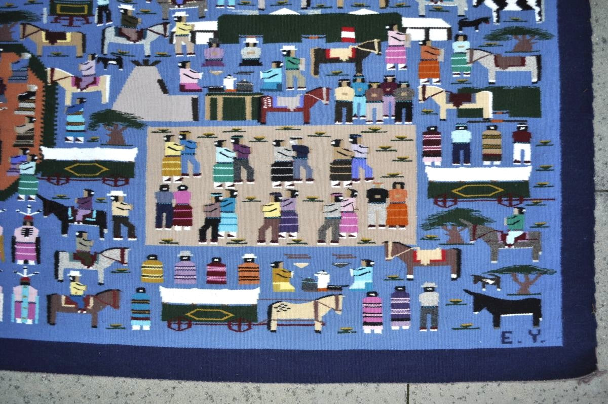 Large and Elaborate Navajo Pictorial Rug By Ellen Yazzie of Chinle, AZ