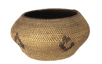 Washoe/Paiute basket; single rod with diamond motif