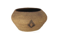 Washoe/Paiute basket; single rod with diamond motif
