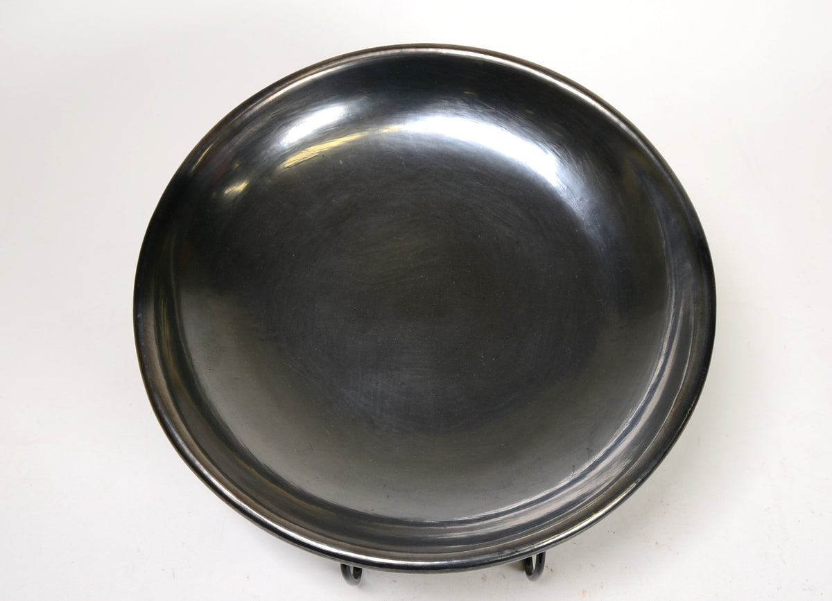 San Ildefonso Gunmetal Finish Open Bowl by Maria Martinez