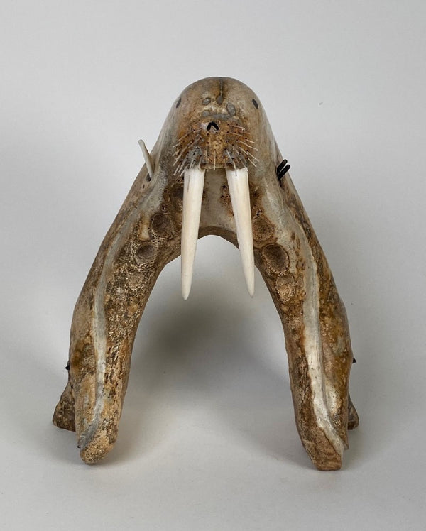 Eskimo Walrus Jawbone Cribbage Board by Sam Dimmick