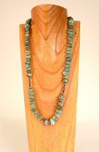 Vintage Navajo Royston Turquoise with Sterling Silver beads Necklace