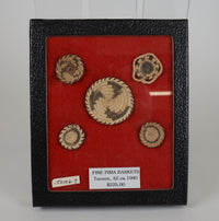 5 Mini-Pima / Papago Baskets Framed
