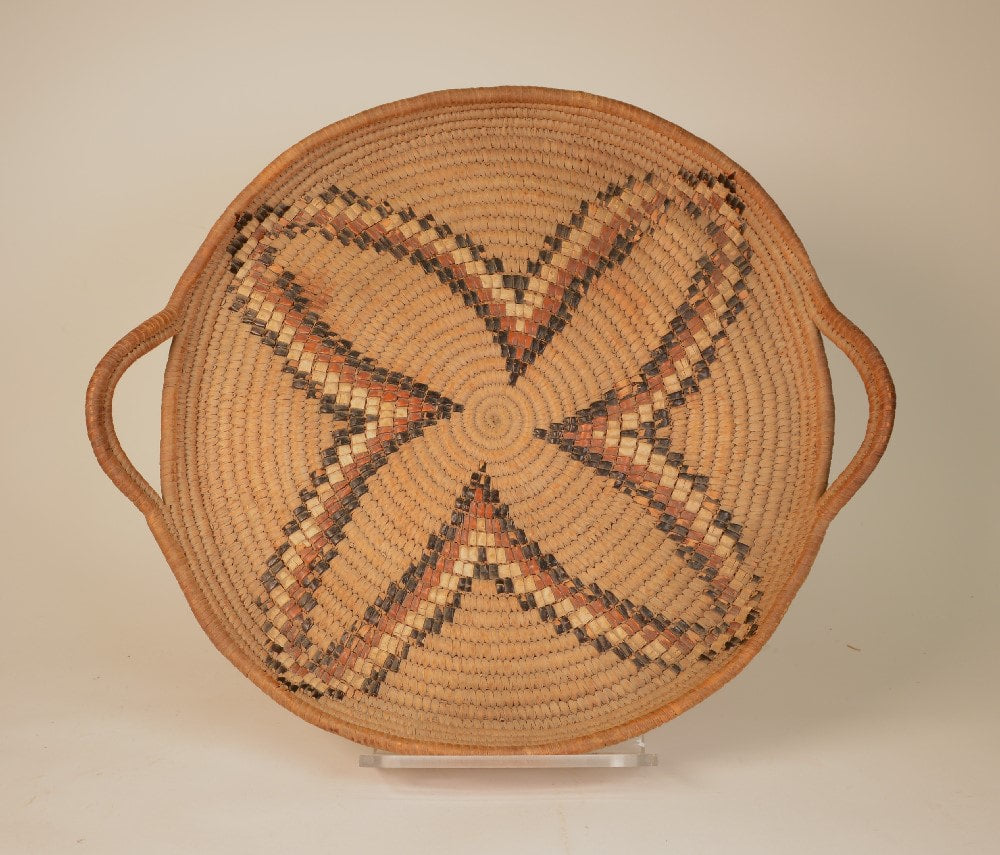 Thompson River Salish Round Basket Tray with handles