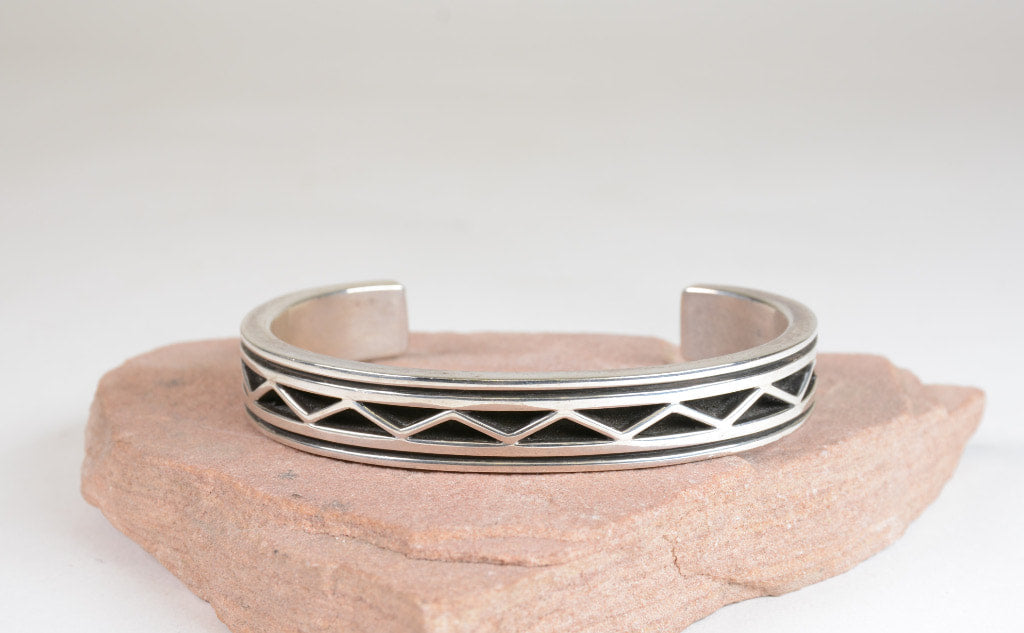 Heavy Navajo Sterling Silver Cuff Bracelet