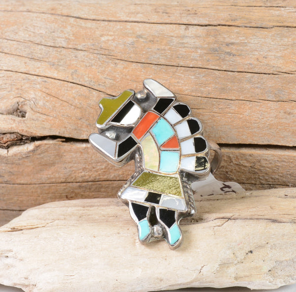 Zuni Rainbow Dancer Ring Size 6.5 "Shetima"