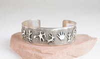 Navajo Sterling Silver Petroglyph Bracelet by Timm Lewis