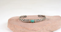 Small Fred Harvey Era Sterling Silver and Turquoise "Baby Bracelet"
