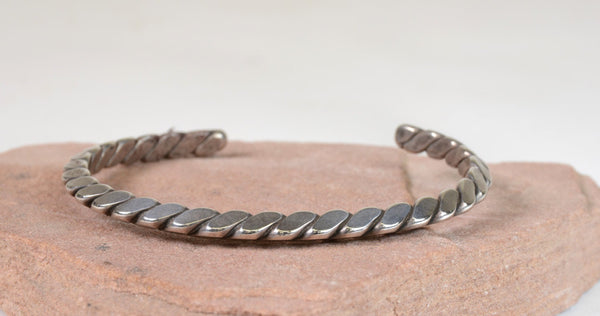 Navajo Twisted Silver Bracelet; mid to late 20th century