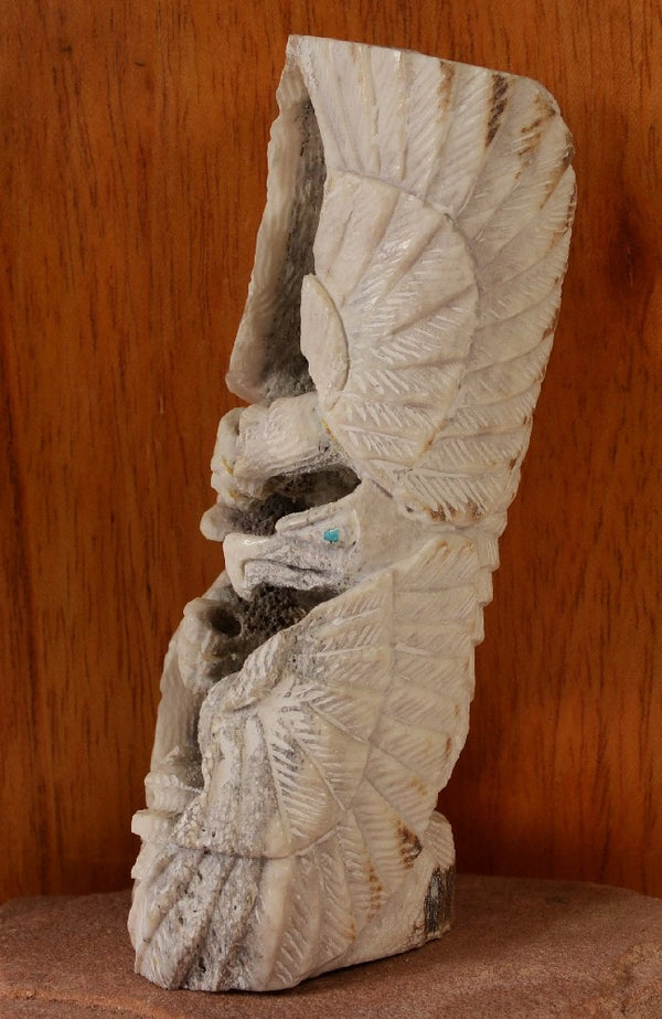 Zuni Double Eagle Antler Fetish Jerrold Lahaleon
