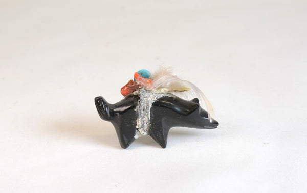 Vintage Zuni Black Wolf Fetish