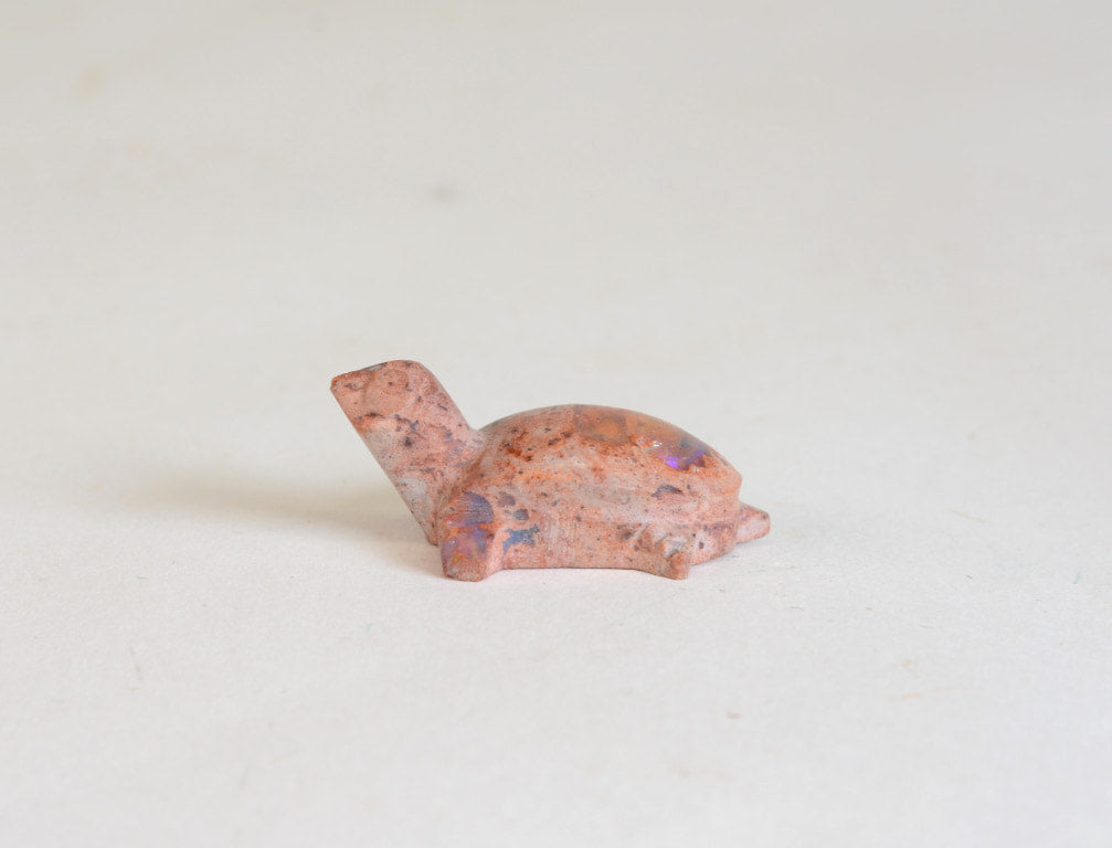 Zuni or Navajo Pink Stone Turtle Fetish