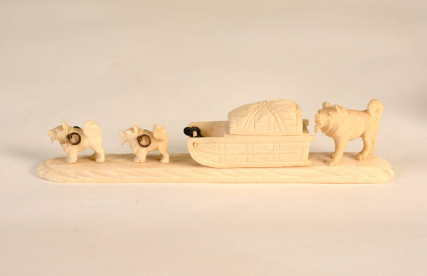 Eskimo Ivory Dog Sled Team