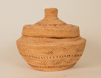 Makah or Nootka, Large Lidded Basket