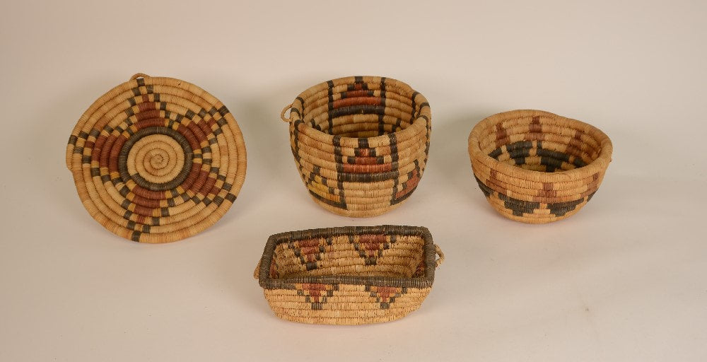 Four Hopi Coiled Baskets