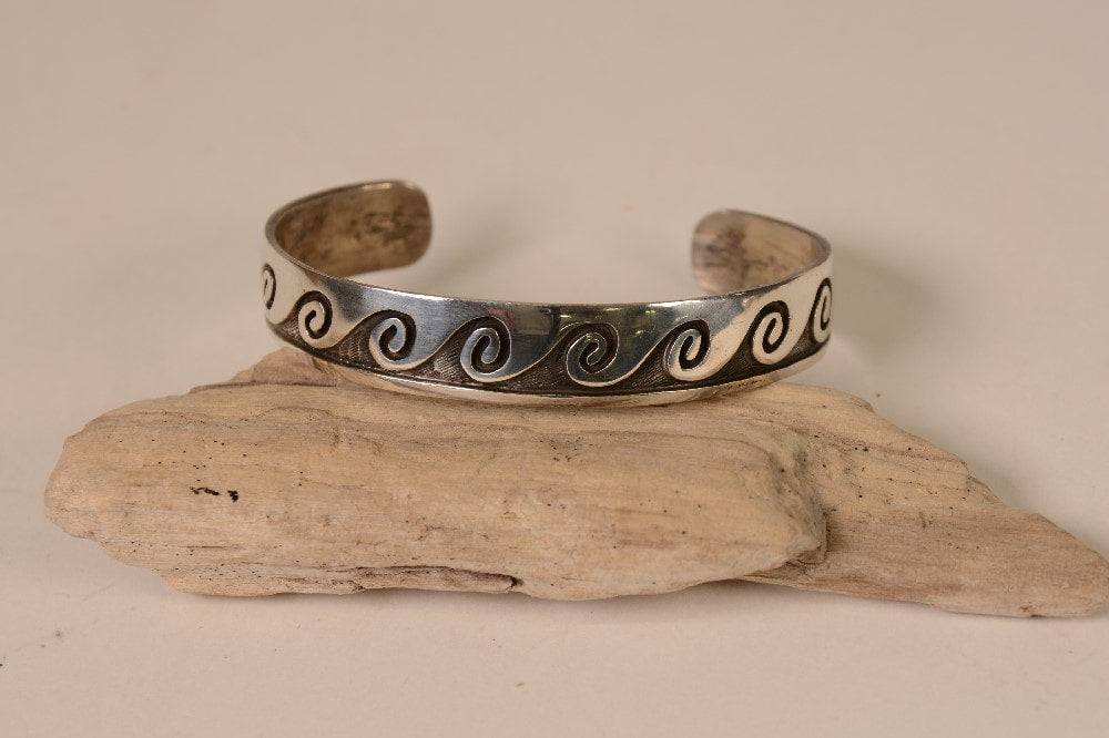 Hopi Sterling Silver Overlay Bracelet