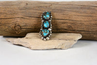 Navajo Sterling Silver and Turquoise Ring; Smaller Size 3 1/2