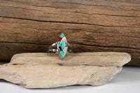 Zuni Sterling Silver Multi Stone Inlaid Ring 6.5
