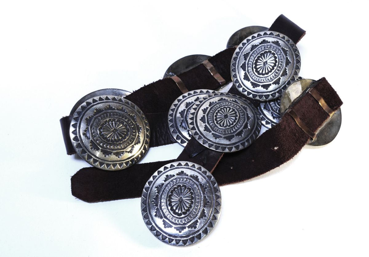 Navajo Sterling Silver Concho Belt by Leonard Maloney
