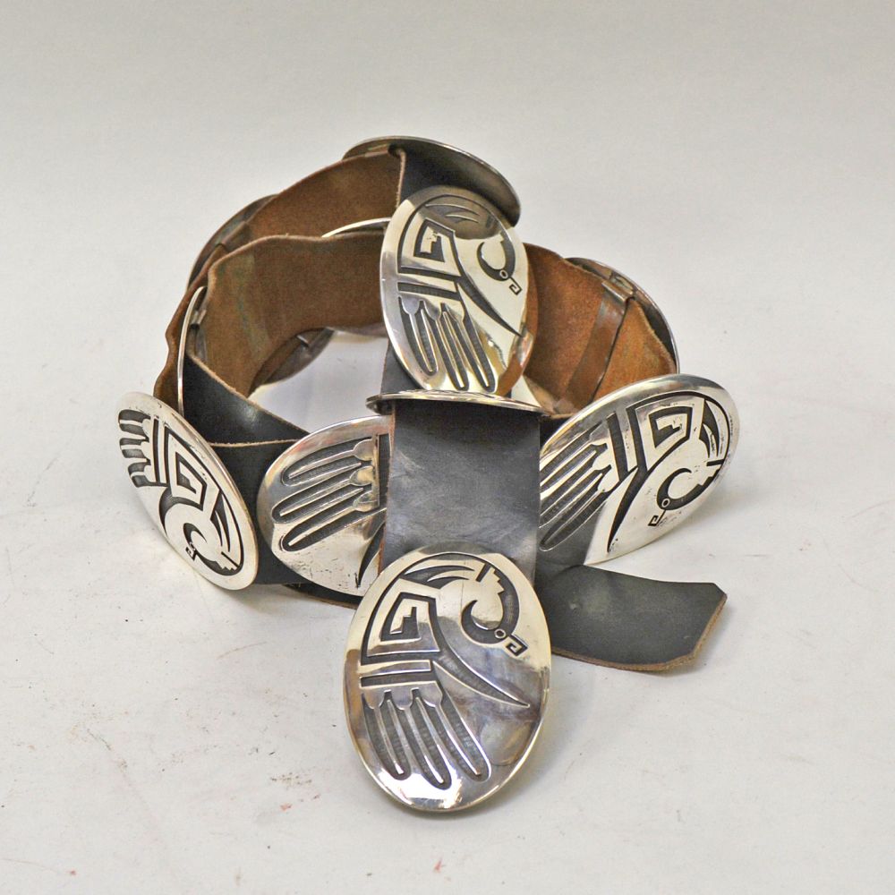 Hopi Concho Belt Flying Parrot by Virgil Thomas (1948-1986)