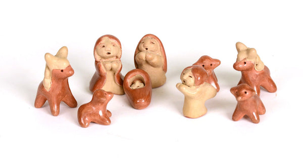 Santa Clara Pueblo Nativity Scene - 9 Piece -  by Dorothy and Paul Gutierrez