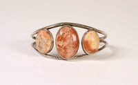 Navajo Sterling Silver and Jasper Estate Jewelry Cuff Bracelet