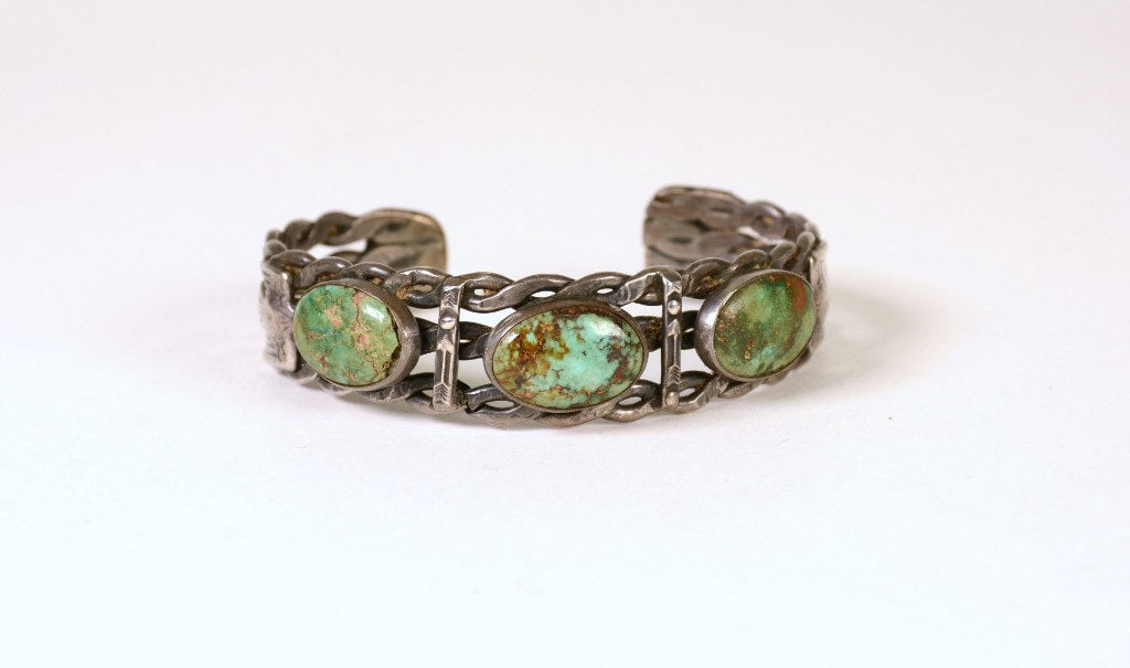 Early Navajo Bracelet with Twisted Wire, ca 1900