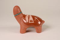 San Ildefonso Turtle by Brenda Fender with Turquoise Necklace