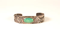 Navajo Bracelet Turquoise with Fred Harvey Dogs