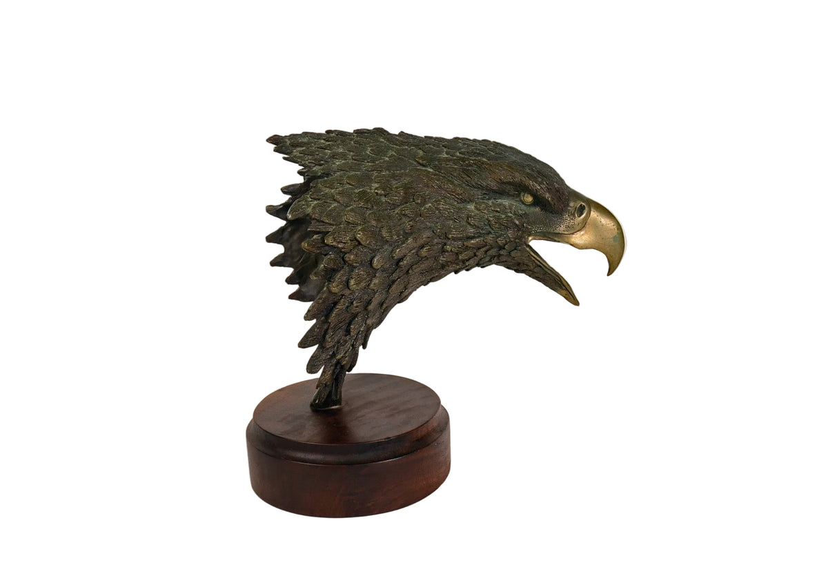 Bronze Eagle Head Sculpture By Bruce Killen
