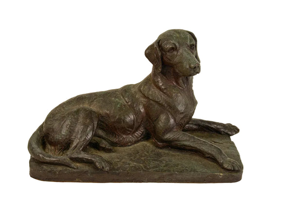 Bronze Dog Sculpture By Doris Lindney