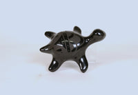 San Ildefonso Pottery Black on Black Turtle with Raincloud Motif