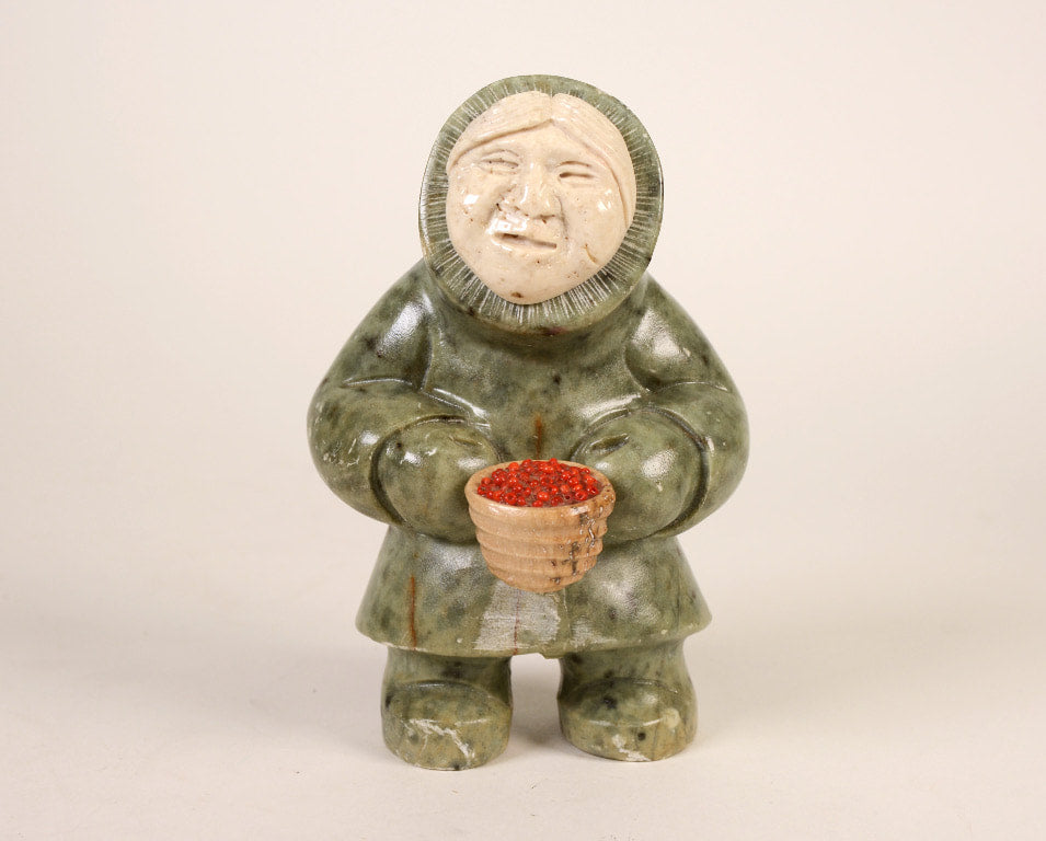 Eskimo Woman and Red Berries By Ron Ekemo