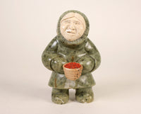 Eskimo Woman and Red Berries By Ron Ekemo