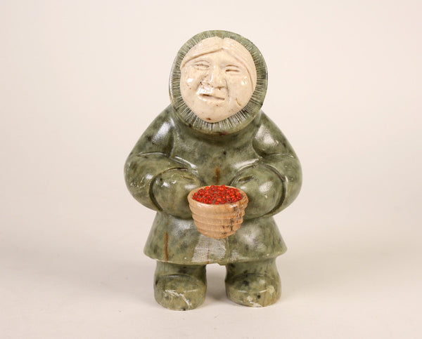 Eskimo Woman and Red Berries By Ron Ekemo