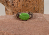 Navajo Ring Sterling and Gaspeite Size: 5 1/2