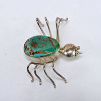 Navajo Pin - Bug with High Grade Natural Royston Turquoise Setting
