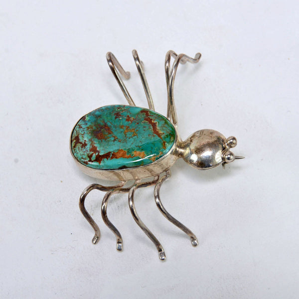 Navajo Pin - Bug with High Grade Natural Royston Turquoise Setting