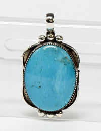 Navajo Sterling Silver and Turquoise Pendant, Makers Mark "Jay T."