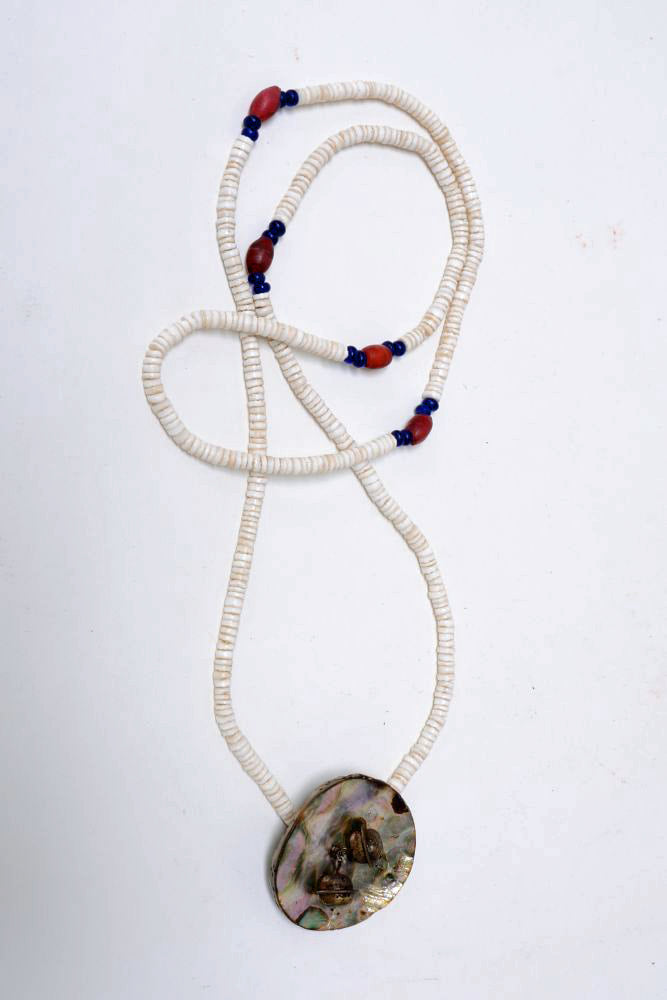 Antique Plains Shell and Early Trade Bead Necklace