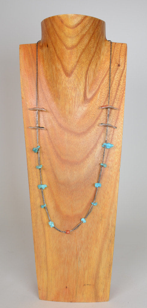 Zuni Carved Bird and Bear Fetish Necklace by Leekya Deyuse