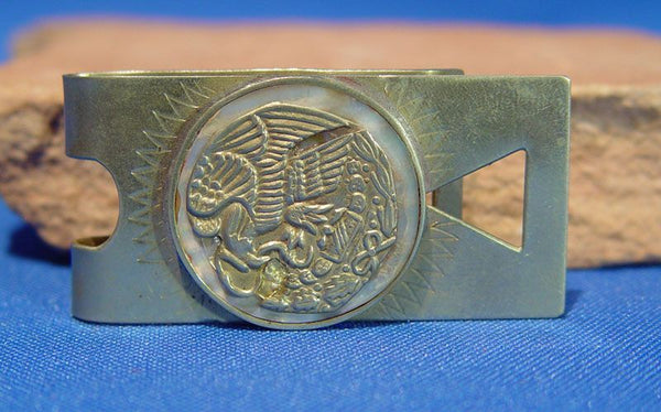 Mexican Money Clip with Eagle Eating Snake Coat of Arms of Mexico