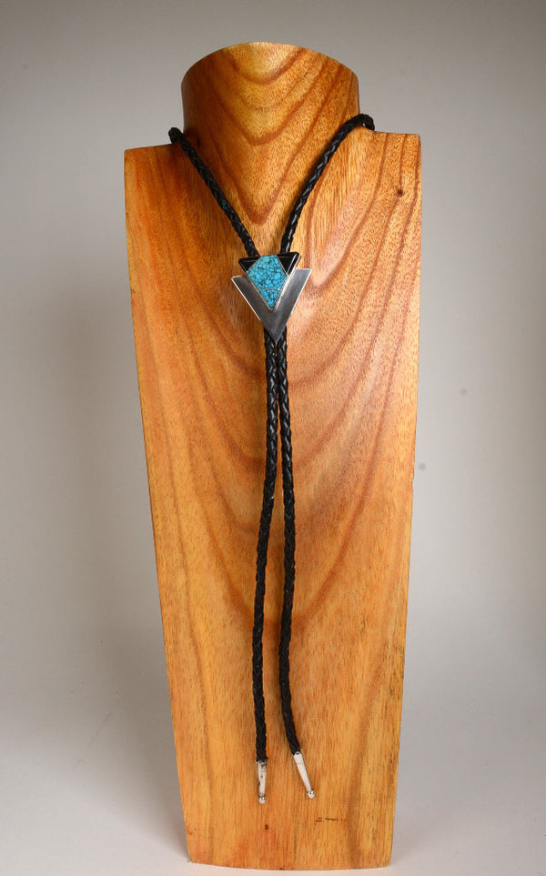 Triangular Bolo with Turquoise and Jet Settings