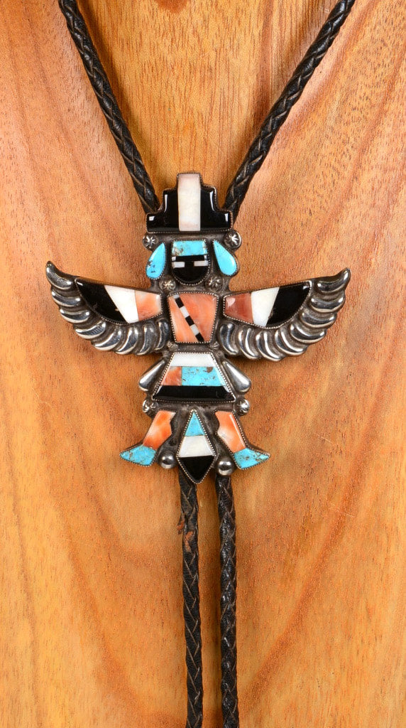 Zuni Pueblo Bolo Pin Necklace By Leo Pablano
